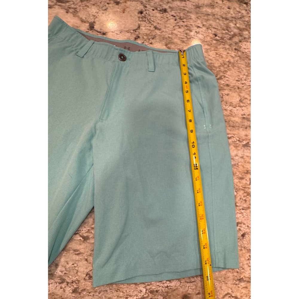 Under Armour Mens HeatGear Golf Shorts Aqua Teal Loose Fit Size 32 Textured - Picture 4 of 12